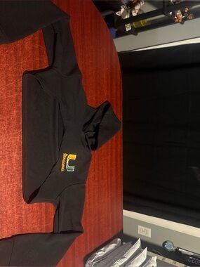 University of Miami Hurricanes Womens Crop Top Hoodie Black Pit 18.5 Length 12